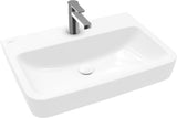 Villeroy & Boch O.novo Wandwaschbecken 650x460 mm Weiß Alpin – Eckige Sanitärkeramik mit Überlauf