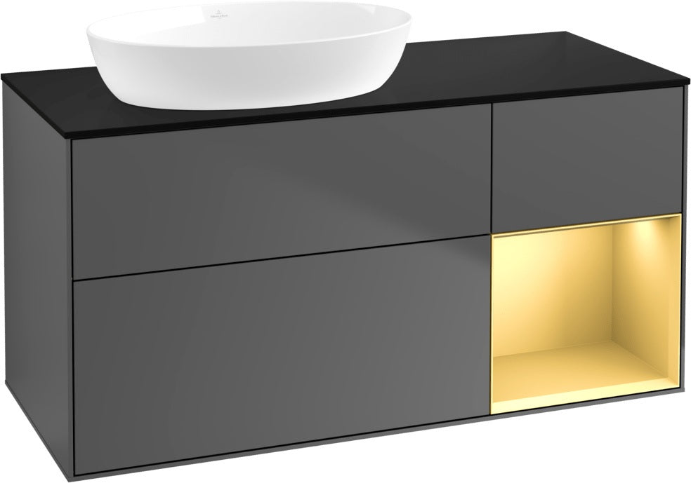 Villeroy & Boch Finion Waschtischunterschrank 1200 mm Glossy White Lacquer mit LED-Beleuchtung