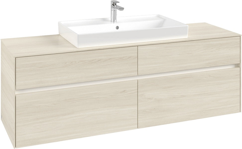 Villeroy & Boch Waschtischunterschrank Collaro C028 B0 1600 mm White Oak mit LED-Beleuchtung und SoftClosing