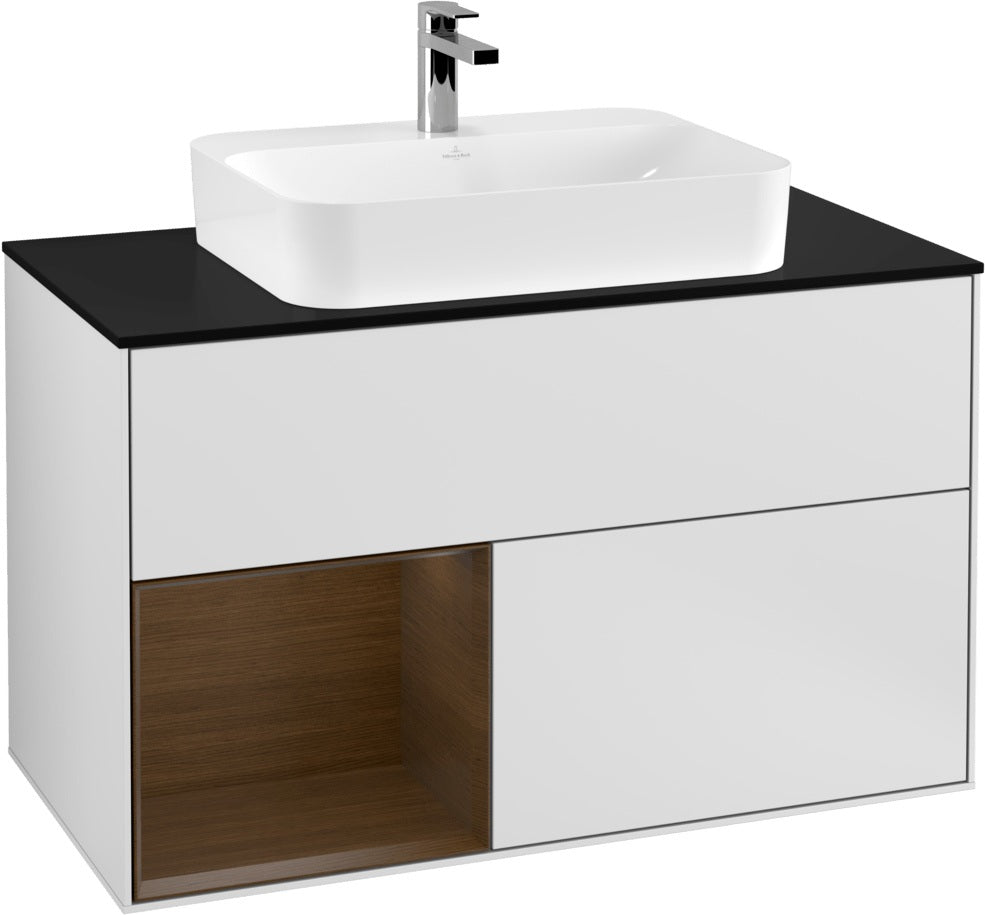 Villeroy & Boch Finion Waschtischunterschrank 1000 mm Glossy White Lacquer mit LED-Beleuchtung