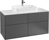 Villeroy & Boch Finion Waschtischunterschrank 1200 mm Glossy White Lacquer mit LED-Beleuchtung