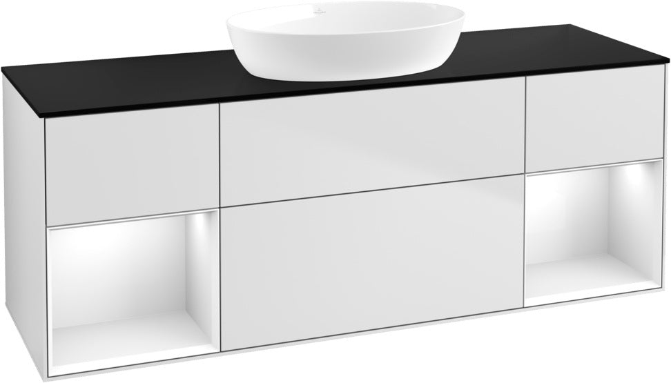 Villeroy & Boch Finion Waschtischunterschrank 1600 mm Glossy White Lacquer mit Beleuchtung