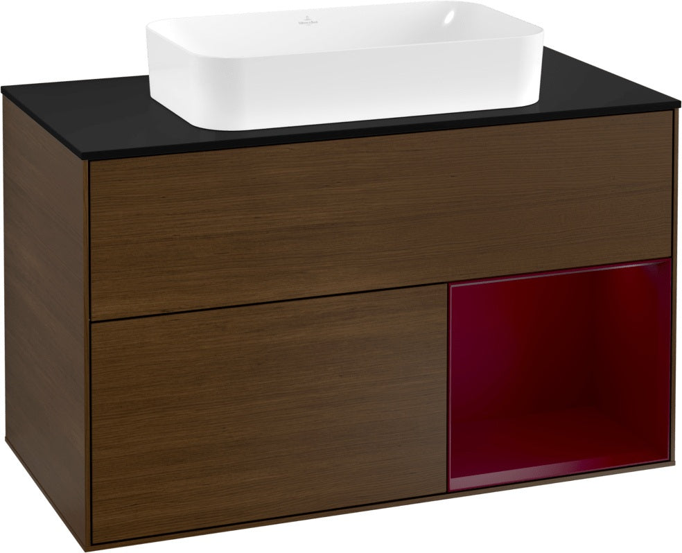 Villeroy & Boch Waschtischunterschrank Finion F252G 1000 mm Glossy White Lacquer mit LED-Beleuchtung