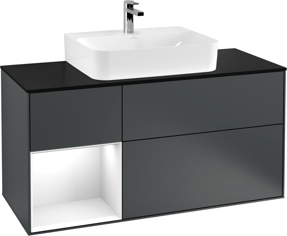 Villeroy & Boch Finion Waschbeckenunterschrank 1200 mm Glossy White mit Beleuchtung