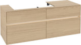 Villeroy & Boch Waschtischunterschrank Collaro C089 B0 1400 mm Nordic Oak mit Beleuchtung