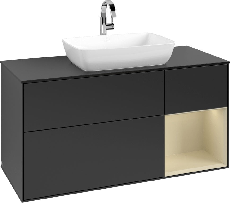 Villeroy & Boch Finion Waschbeckenunterschrank 1200 mm Glossy White Lacquer mit Beleuchtung