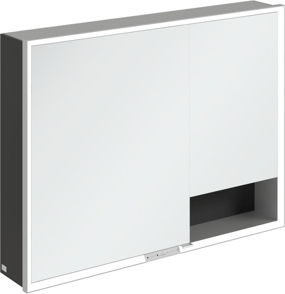 Villeroy & Boch Spiegelschrank My View+ A48110 1000 mm Graphite mit LED-Beleuchtung und Sensordimmer