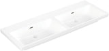Villeroy & Boch Subway 3.0 Schrank-Doppelwaschtisch 1300 mm Weiß Alpin, TitanCeram, mit Überlauf, ohne Hahnloch