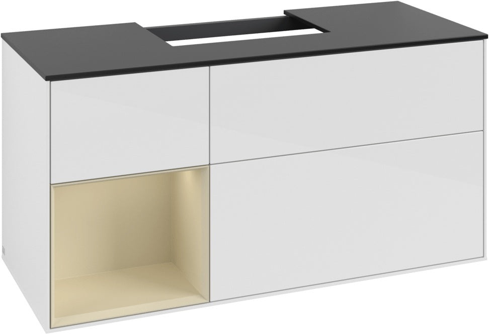 Villeroy & Boch Finion Waschbeckenunterschrank 1200 mm Glossy White mit Beleuchtung