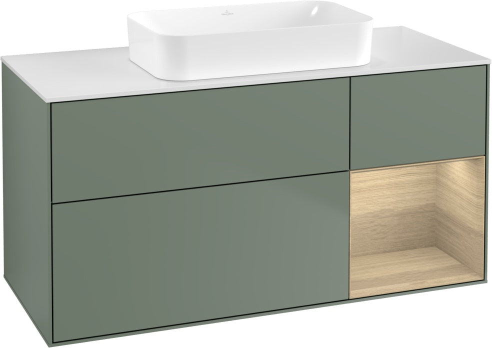Villeroy & Boch Finion Waschtischunterschrank G711G Black Matt Lacquer 1200 mm mit Beleuchtung