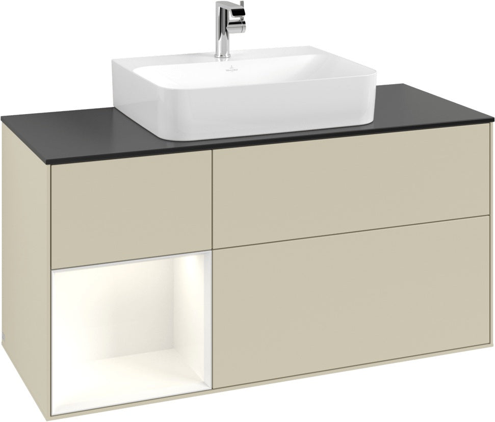 Villeroy & Boch Finion Waschbeckenunterschrank 1200 mm Glossy White mit Beleuchtung
