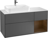 Villeroy & Boch Waschtischunterschrank Finion F401G 1200 mm Glossy White Lacquer mit Beleuchtung