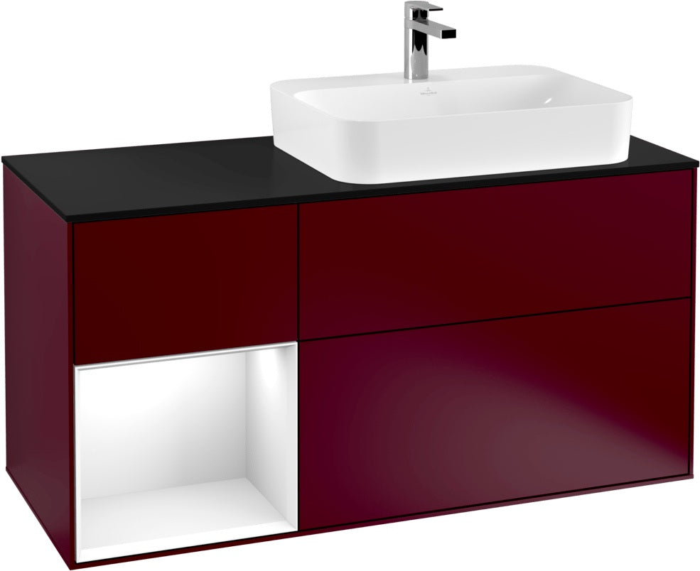 Villeroy & Boch Finion Waschbeckenunterschrank 1200 mm Glossy White Lacquer mit Beleuchtung