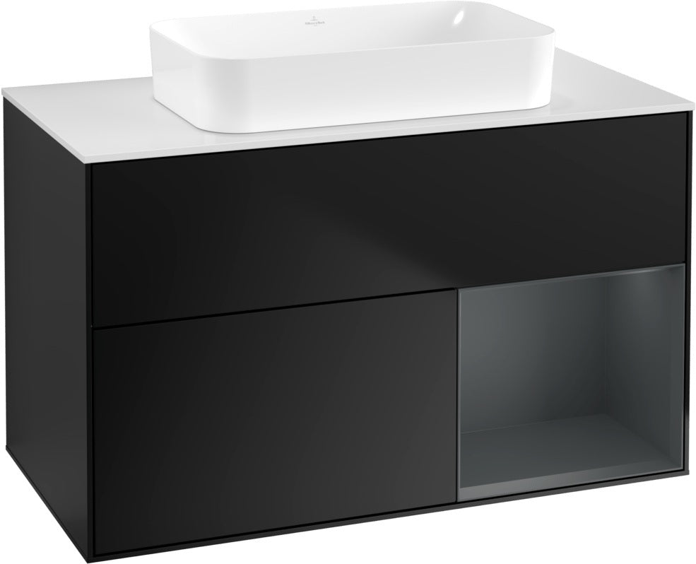 Villeroy & Boch Finion Waschtischunterschrank 1000 mm Glossy White Lacquer mit LED-Beleuchtung