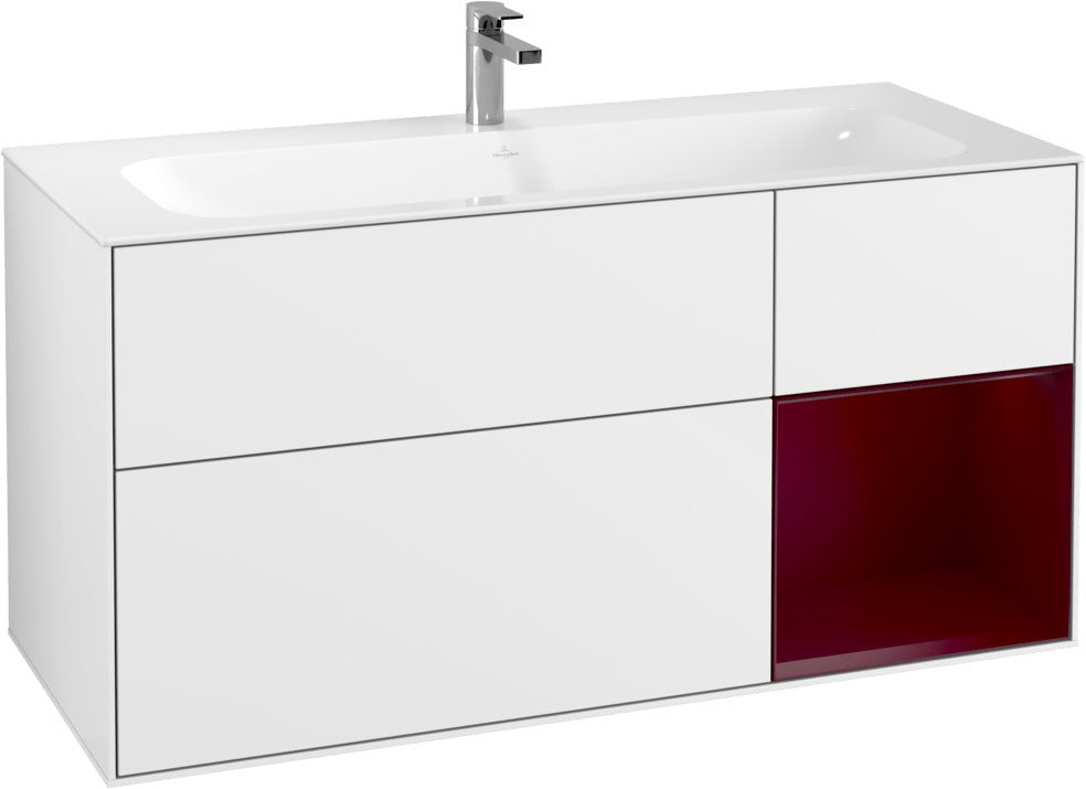 Villeroy & Boch Finion Waschbeckenunterschrank Glossy White Lacquer 1196 mm mit LED-Beleuchtung