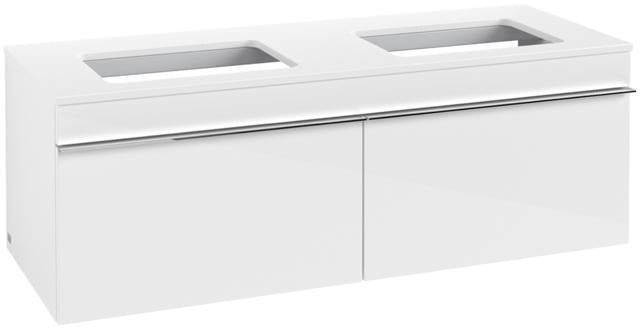 Villeroy & Boch Venticello Waschtischunterschrank 1257 mm Glossy White für 2 Waschbecken
