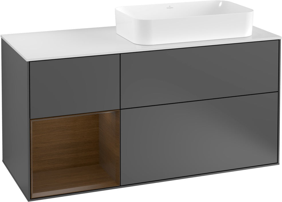 Villeroy & Boch Finion Waschbeckenunterschrank 1200 mm Glossy White Lacquer mit LED-Beleuchtung