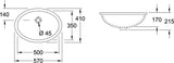 Villeroy & Boch Evana Unterbauwaschbecken 500x350mm Oval Weiß Alpin – Sanitärkeramik mit Überlauf