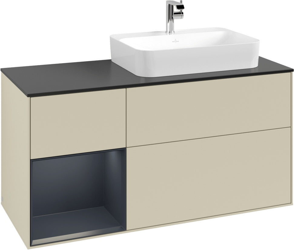 Villeroy & Boch Finion Waschbeckenunterschrank 1200 mm Glossy White Lacquer mit Beleuchtung