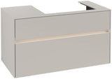 Villeroy & Boch Collaro Waschtischunterschrank 1000 mm mit LED-Beleuchtung und 2 Auszügen in Soft Grey