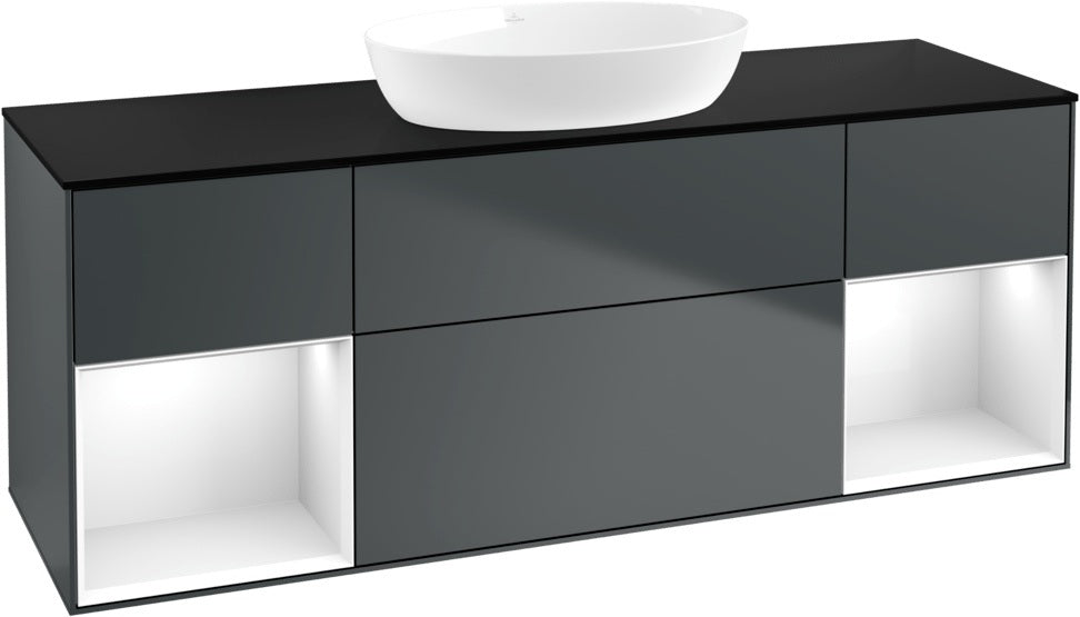 Villeroy & Boch Finion Waschtischunterschrank 1600 mm Glossy White Lacquer mit Beleuchtung