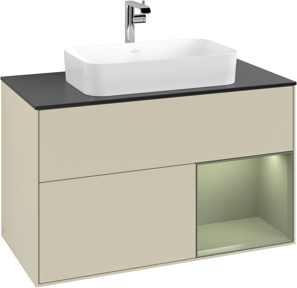 Villeroy & Boch Waschtischunterschrank Finion F252G 1000 mm Glossy White Lacquer mit LED-Beleuchtung