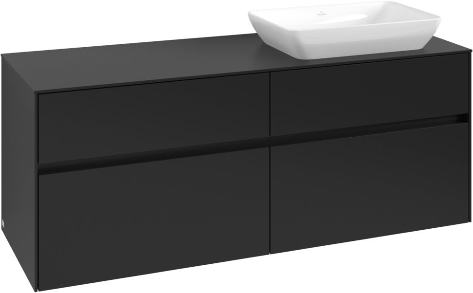 Villeroy & Boch Waschtischunterschrank Collaro C118 B0 1400 mm Volcano Black mit Beleuchtung