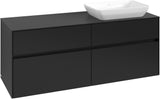 Villeroy & Boch Waschtischunterschrank Collaro C118 B0 1400 mm Volcano Black mit Beleuchtung