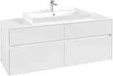 Villeroy & Boch Waschtischunterschrank Collaro C08800 1400 mm Glossy White mit 4 Auszügen