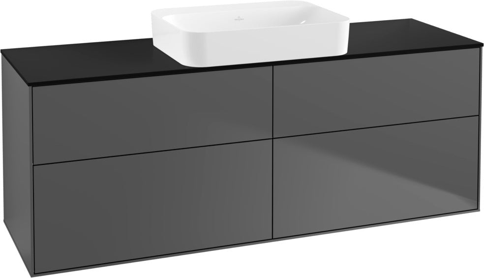 Villeroy & Boch Finion Waschtischunterschrank 1600 mm Peony Matt Lack mit Beleuchtung und 4 Auszügen