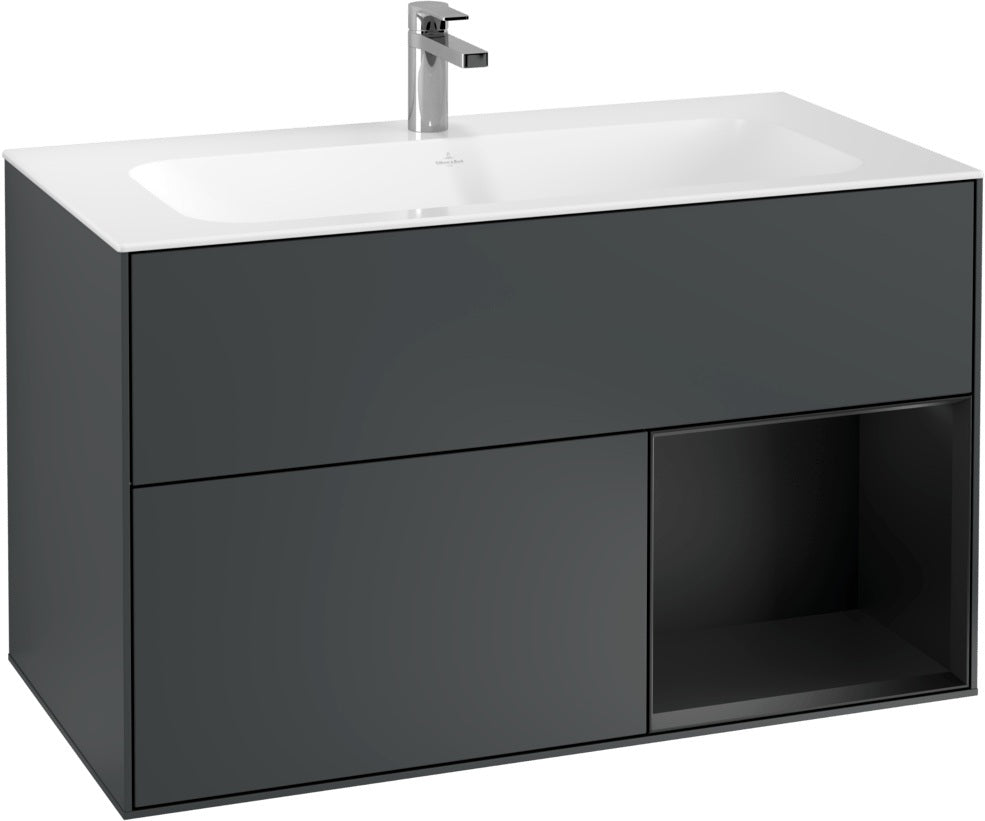 Villeroy & Boch Finion Waschtischunterschrank 996 mm White Matt Lacquer mit Beleuchtung