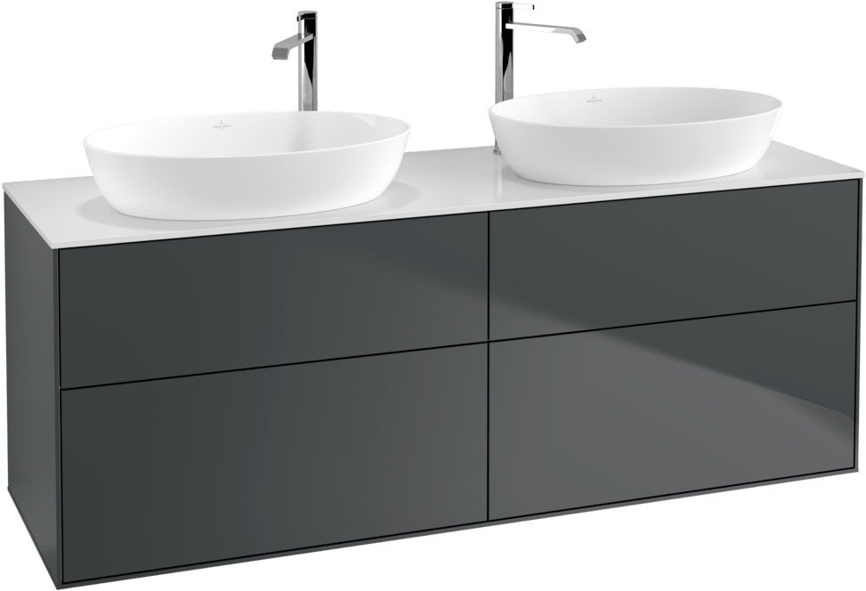 Villeroy & Boch Finion Waschbeckenunterschrank 1600 mm Glossy White Lacquer mit Beleuchtung