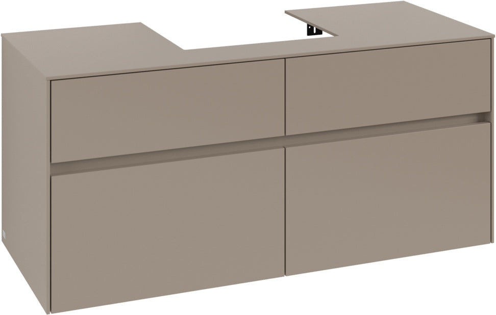 Villeroy & Boch Waschtischunterschrank Collaro C07000 Taupe 1200 mm mit 4 Auszügen und Push-Open