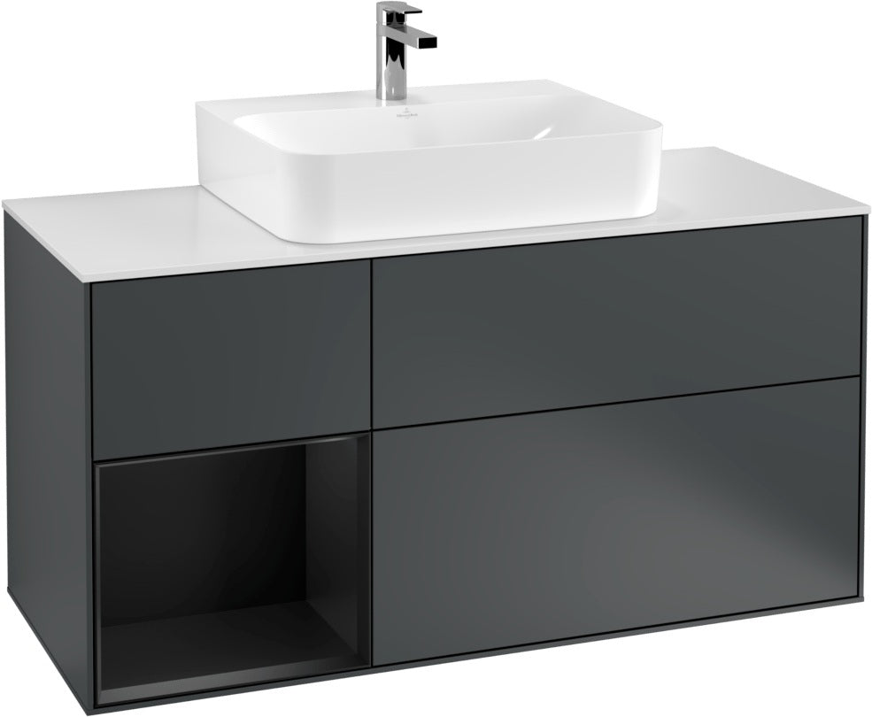 Villeroy & Boch Finion Waschtischunterschrank G161G 1200 mm Glossy White Lacquer mit LED-Beleuchtung