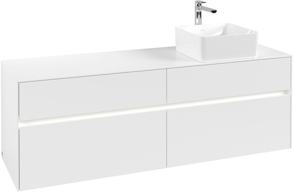 Villeroy & Boch Waschtischunterschrank Collaro C051 B0 1600 mm Glossy White mit LED-Beleuchtung
