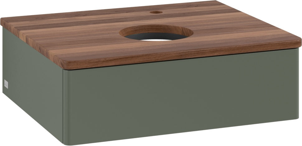 Villeroy & Boch Antao Waschtischunterschrank 600 mm Leaf Green Matt Lack mit Hahnlochbohrung