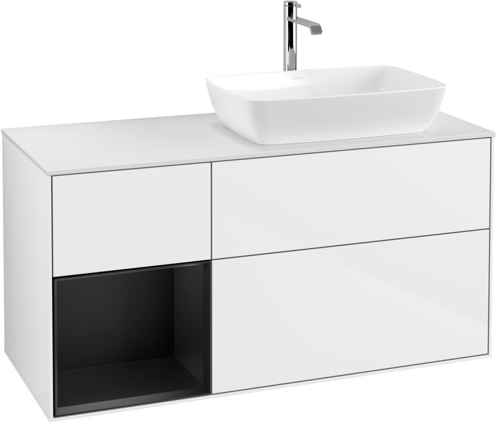 Villeroy & Boch Finion Waschbeckenunterschrank 1200 mm Glossy White Lacquer mit Beleuchtung