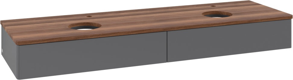 Villeroy & Boch Waschbeckenunterschrank Antao 1600 mm Anthracite Matt mit Auszugsbeleuchtung