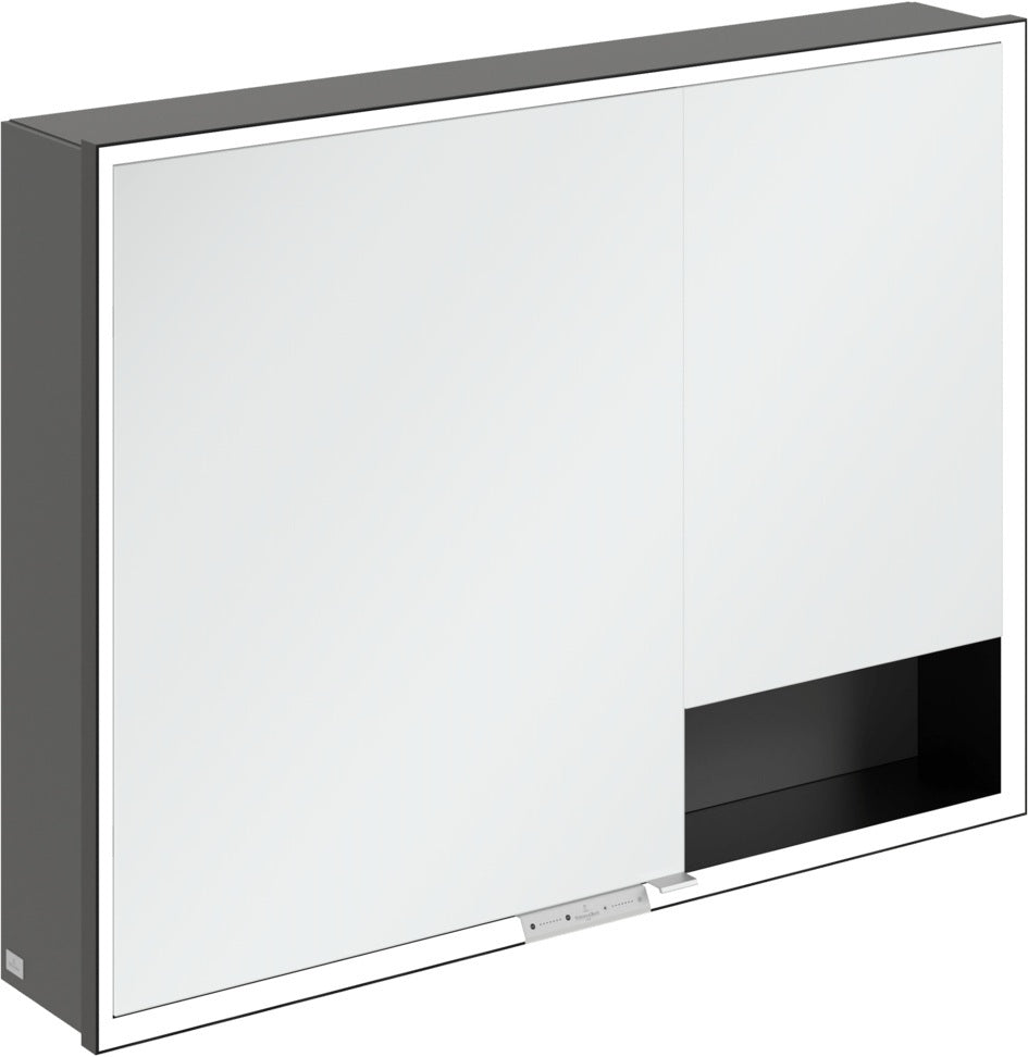 Villeroy & Boch Spiegelschrank My View+ B48110 1000 mm Graphite mit LED-Beleuchtung und SoftClosing