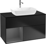 Villeroy & Boch Finion Waschbeckenunterschrank Glossy White mit Beleuchtung, 1000 mm