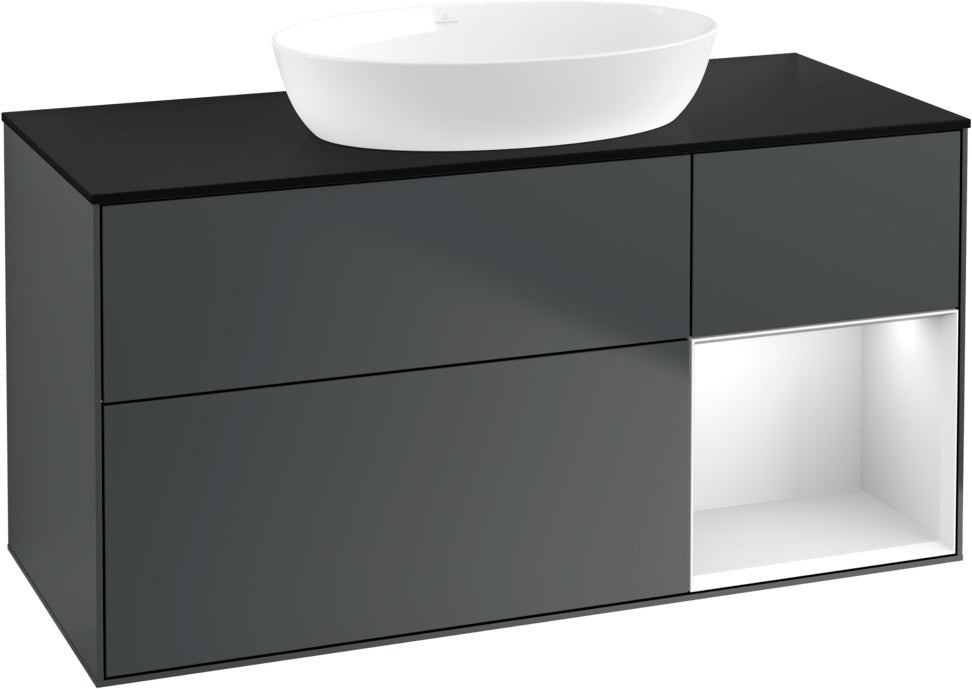 Villeroy & Boch Finion Waschtischunterschrank FA72GFGF 1200 mm Glossy White Lacquer mit LED-Beleuchtung