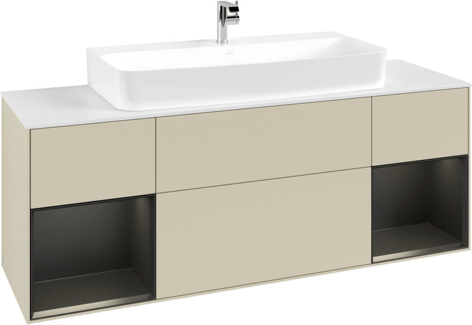Villeroy & Boch Finion Waschtischunterschrank 1600 mm Glossy White Lacquer mit LED-Beleuchtung