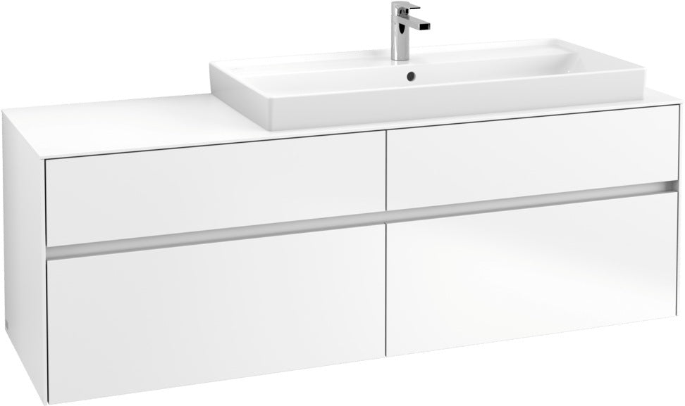 Villeroy & Boch Waschtischunterschrank Collaro C03000 1600 mm White Matt – 4 Auszüge, Becken rechts