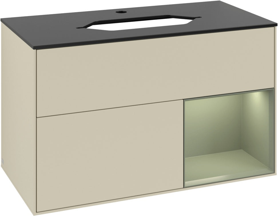 Villeroy & Boch Waschtischunterschrank Finion F252G 1000 mm Glossy White Lacquer mit LED-Beleuchtung