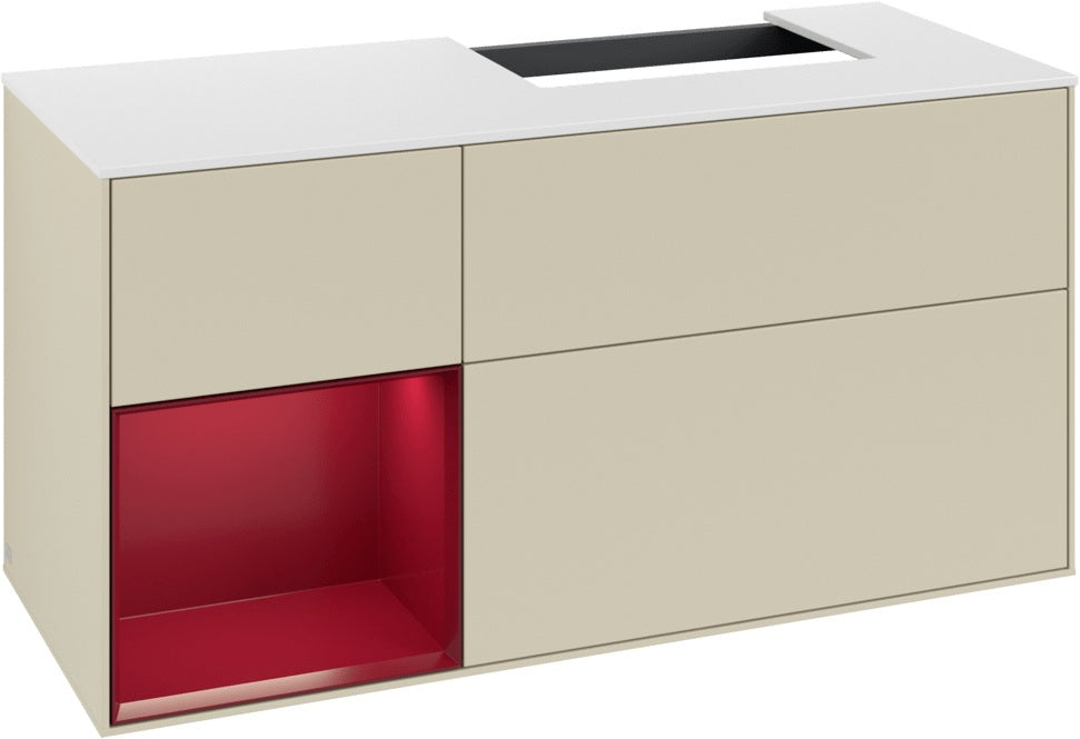 Villeroy & Boch Finion Waschbeckenunterschrank 1200 mm Glossy White Lacquer mit Beleuchtung