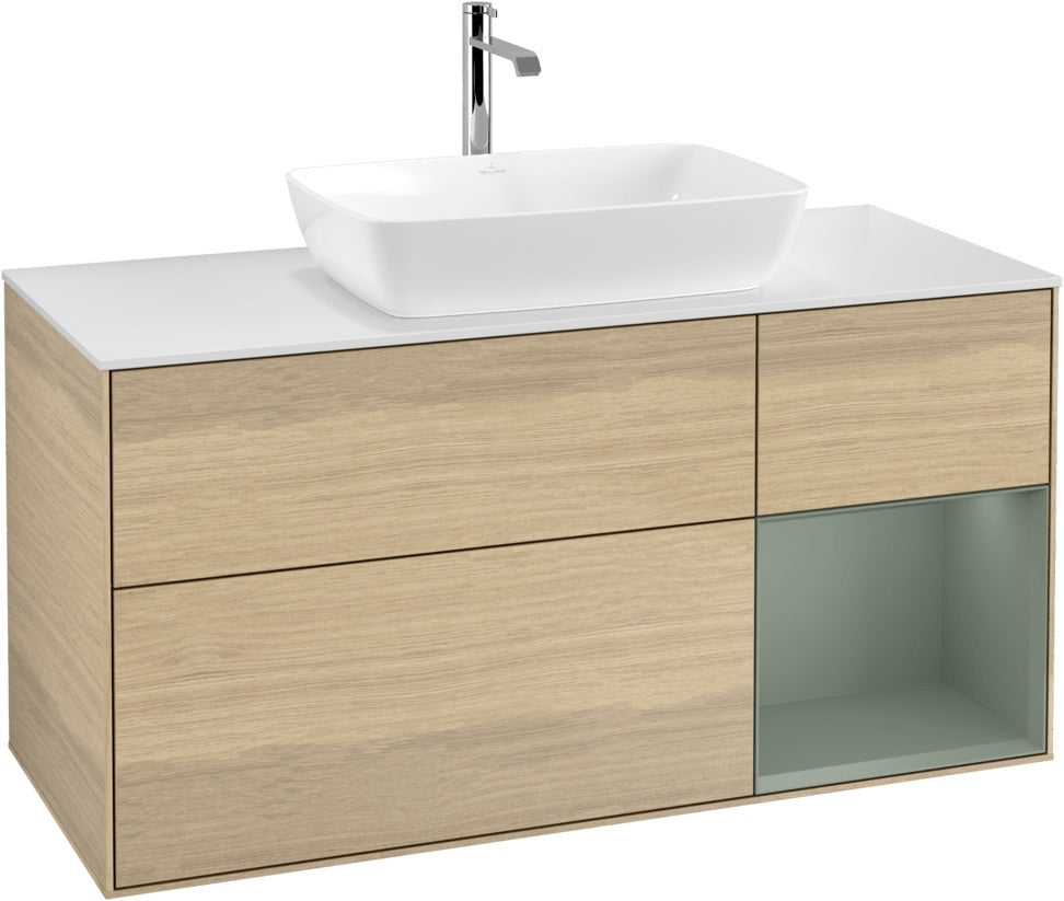 Villeroy & Boch Waschtischunterschrank Finion G831G 1200 mm Glossy White Lacquer mit Beleuchtung
