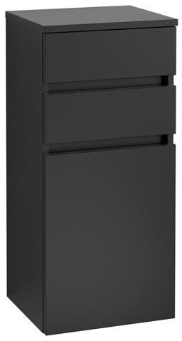 Villeroy & Boch Legato Seitenschrank 400 mm Black Matt Lacquer, wandhängend, mit Soft-Close