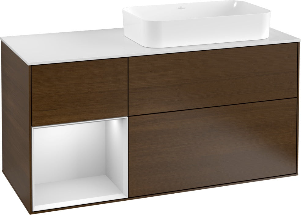 Villeroy & Boch Waschtischunterschrank Finion F271G 1200 mm Glossy White Lacquer mit Beleuchtung