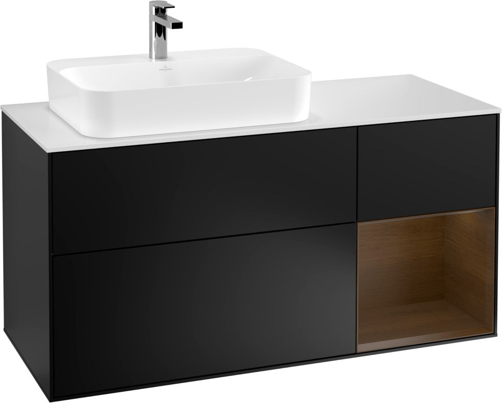 Villeroy & Boch Waschtischunterschrank Finion F401G 1200 mm Glossy White Lacquer mit Beleuchtung