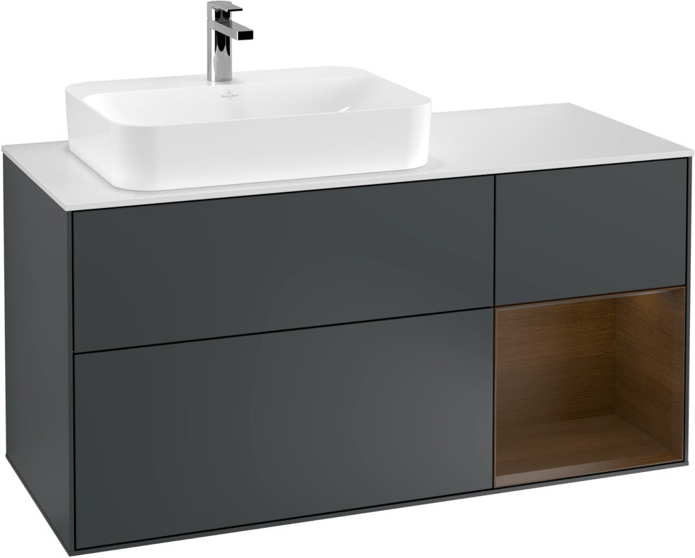 Villeroy & Boch Waschtischunterschrank Finion F401G 1200 mm Glossy White Lacquer mit Beleuchtung
